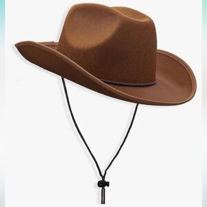 Brown felt cowboy hat